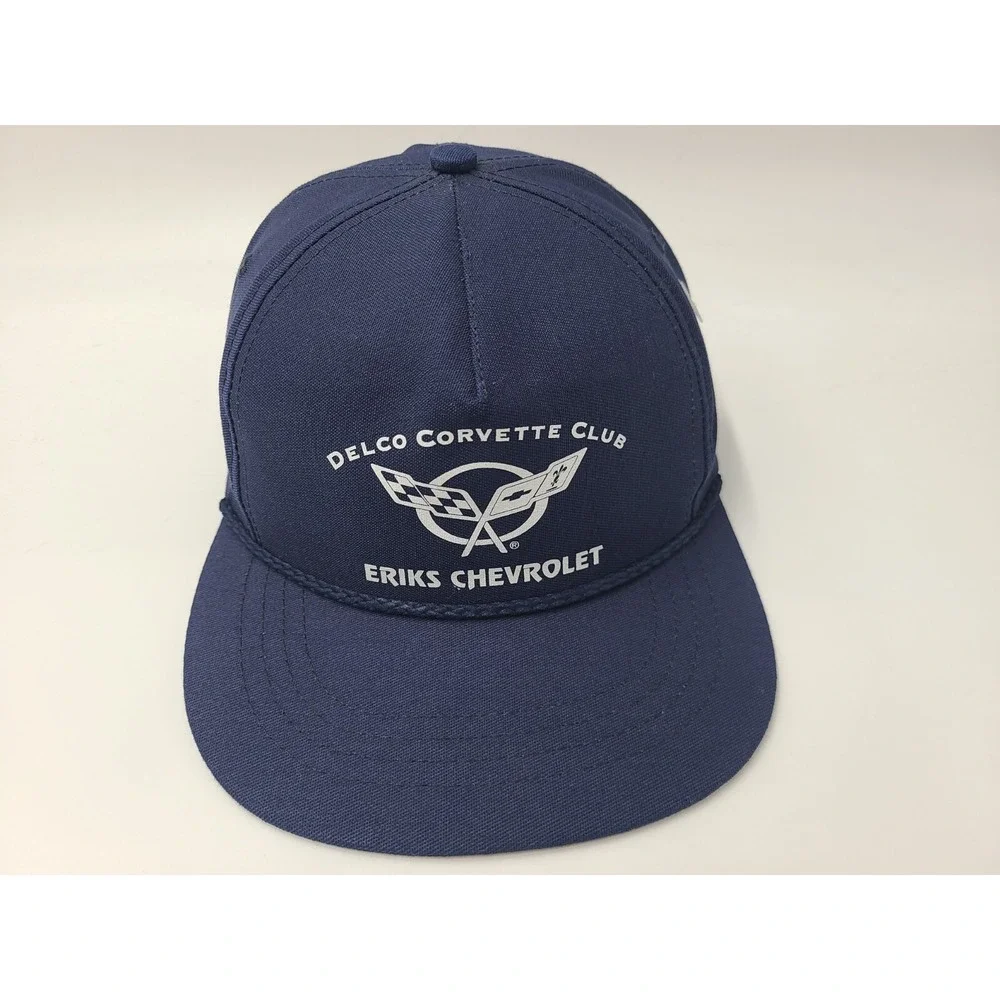 Vintage Delco Corvette Club‎ Eriks Chevrolet Rope Snapback Hat Cap Made in USA